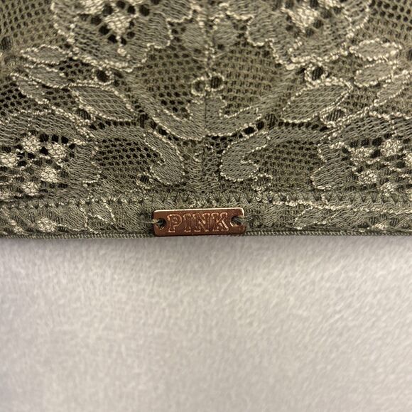 Victoria’s Secret Pink Date Push Up Btw Green With Racer Back Lace Size 36B - Picture 4 of 8